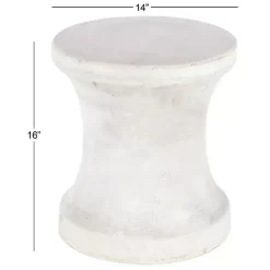 Kirklands Home Clay Hourglass Accent Table White Discount