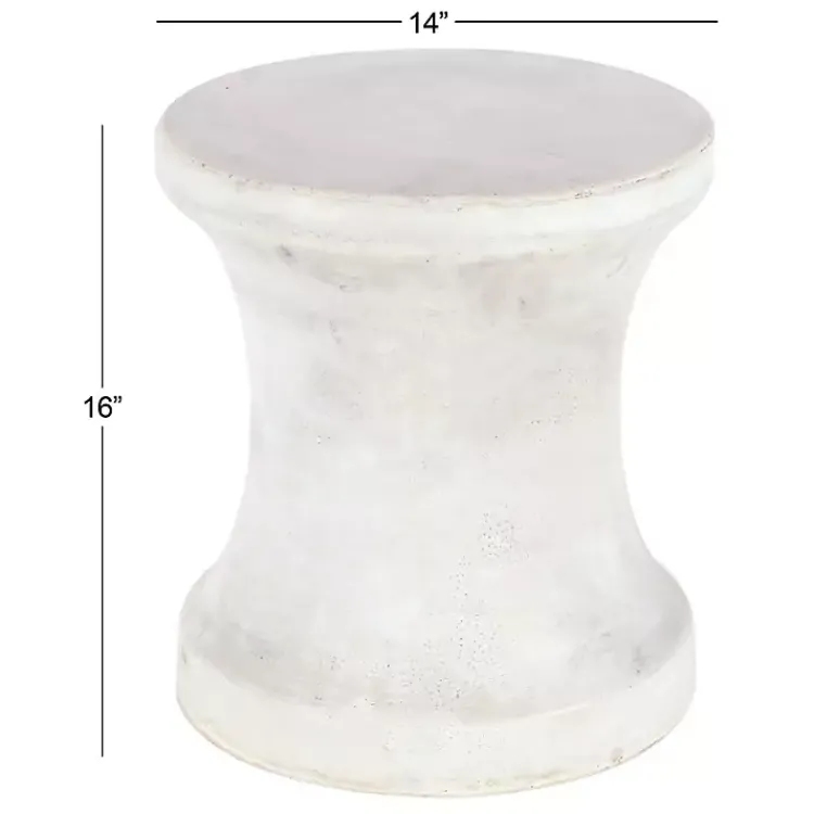 Kirklands Home Clay Hourglass Accent Table White Discount