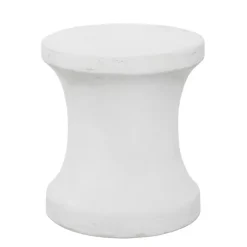 Kirklands Home Clay Hourglass Accent Table White Discount