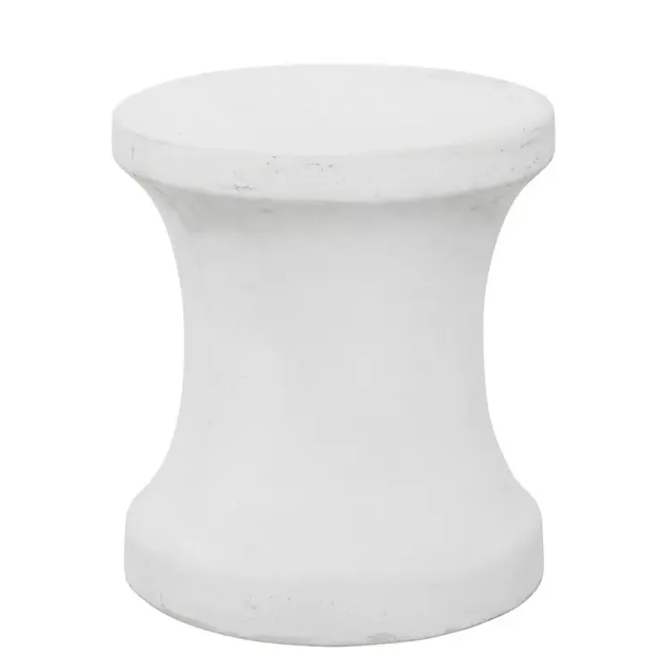 Kirklands Home Clay Hourglass Accent Table White Discount