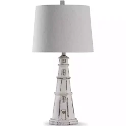Kirklands Home White Coastal Lighthouse Table Lamp Ivory Sale