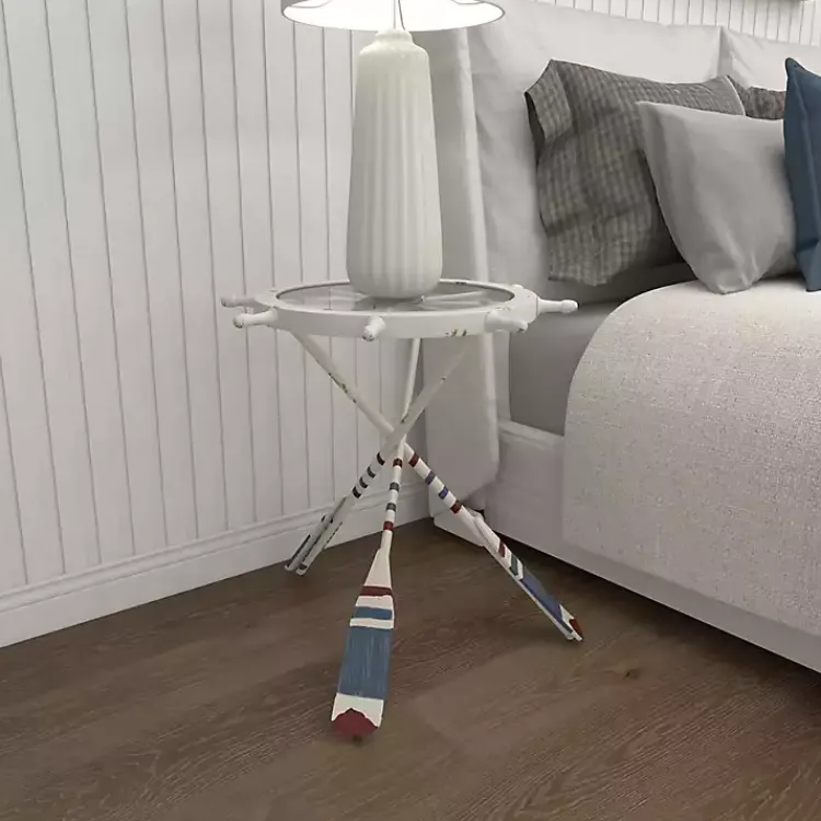 Kirklands Home White Coastal Ship Accent Table Best