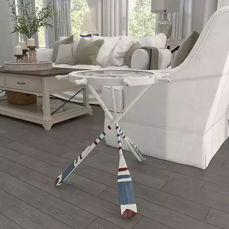 Kirklands Home White Coastal Ship Accent Table Best