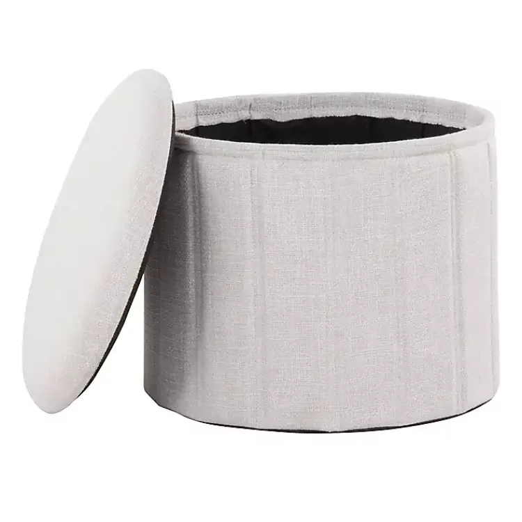 Kirklands Home Collapsible Storage Ottoman White New