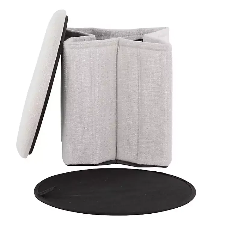 Kirklands Home Collapsible Storage Ottoman White New