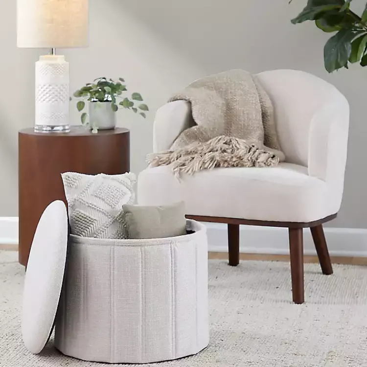 Kirklands Home Collapsible Storage Ottoman White New