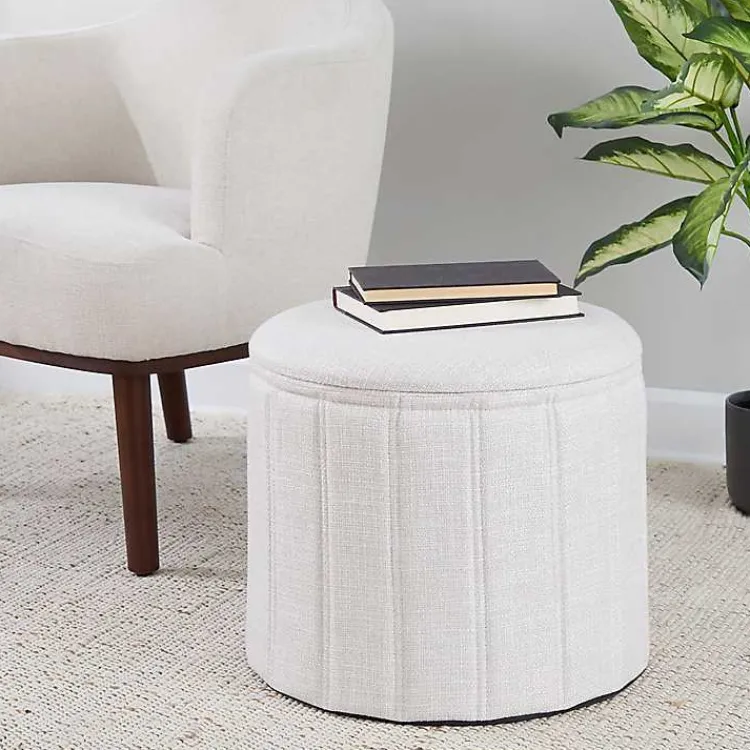 Kirklands Home Collapsible Storage Ottoman White New