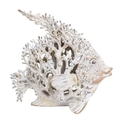 Statues & Figurines>Kirklands Home Coral Angelfish Figurine White