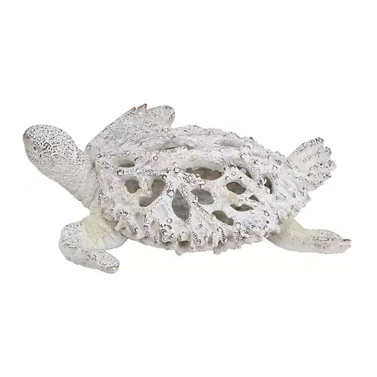 Statues & Figurines>Kirklands Home Coral Reef Sea Turtle Figurine White