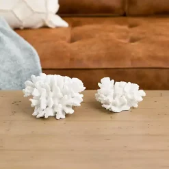 Statues & Figurines>Kirklands Home Coral Statues, Set of 2 White