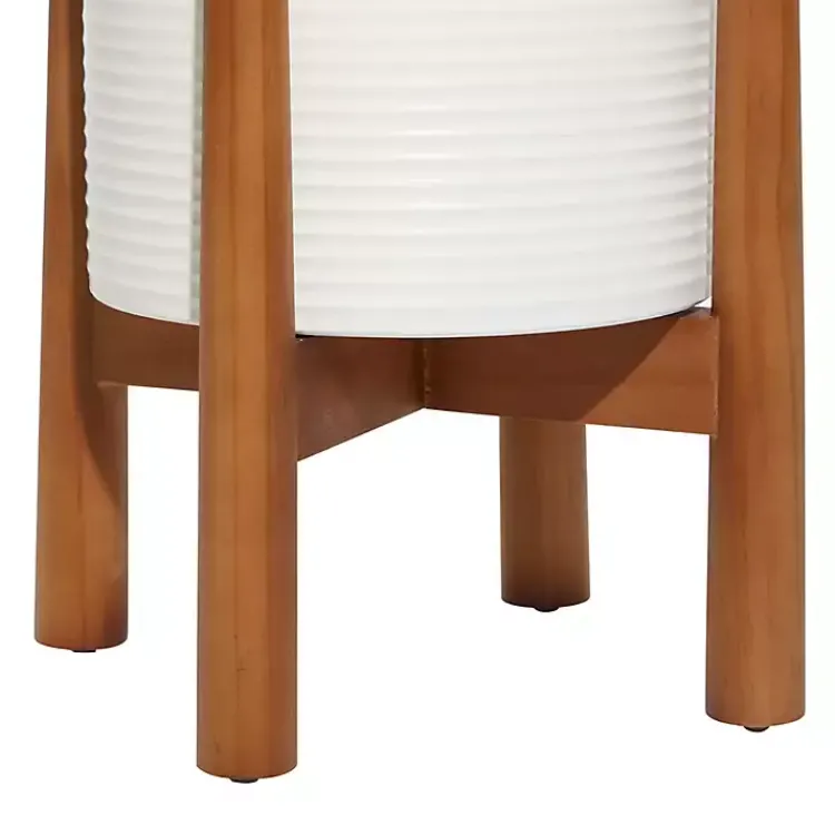 Kirklands Home Corrugated Iron and Wood Planters, Set of 2 White Sale
