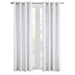 Kirklands Home Crinkle Harmony Curtain Panel, 84 in. White
