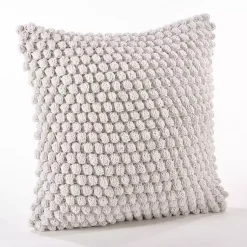 Pillows>Kirklands Home Crochet Pom Pom Cotton Pillow White