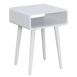Kirklands Home Curved Edge Open Shelf Accent Table White Sale