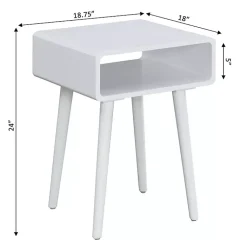 Kirklands Home Curved Edge Open Shelf Accent Table White Sale