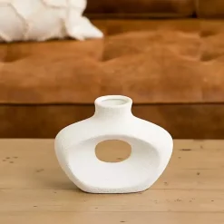 Vases>Kirklands Home Cut-Out Ceramic Vase White