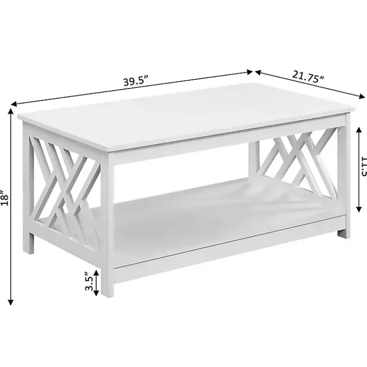 Kirklands Home Cut-Out Sides Coffee Table White Clearance