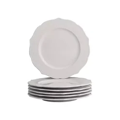 Kirklands Home Dahlia Embossed Side Plates, Set of 6 White Best