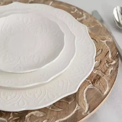 Kirklands Home Dahlia Embossed Side Plates, Set of 6 White Best