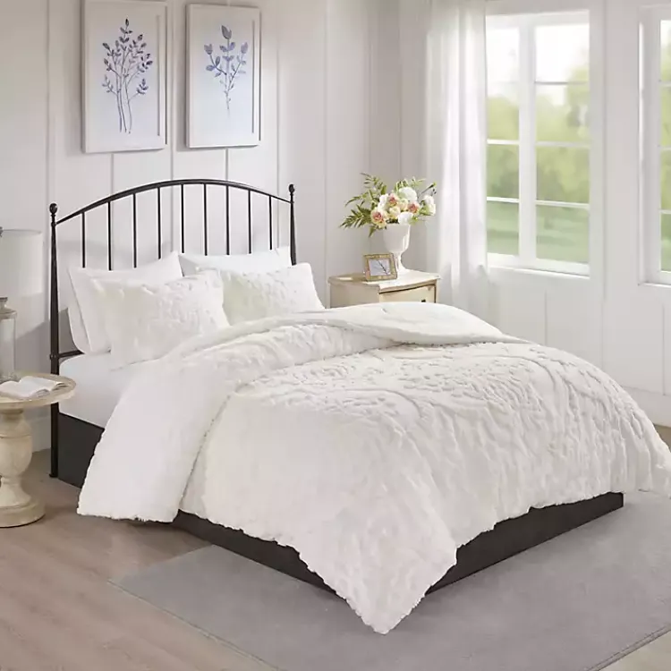 Kirklands Home Damask Full/Queen 3-pc. Comforter Set White Clearance