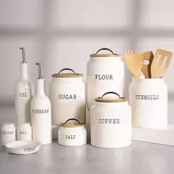 Kirklands Home Debossed Salt and Pepper Shaker Set White Outlet