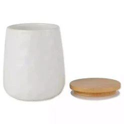 Kirklands Home Dimpled Bamboo Canisters, Set of 2 White Online