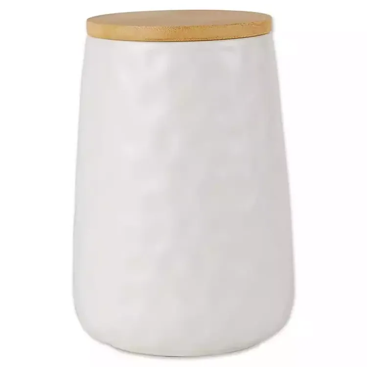 Kirklands Home Dimpled Bamboo Canisters, Set of 2 White Online