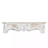 Kirklands Home White Distressed Carved Wood Acanthus Wall Shelf New