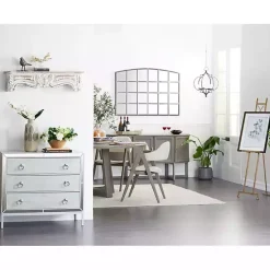 Kirklands Home White Distressed Carved Wood Acanthus Wall Shelf New