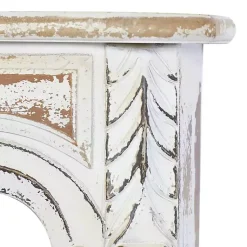 Kirklands Home White Distressed Carved Wood Acanthus Wall Shelf New