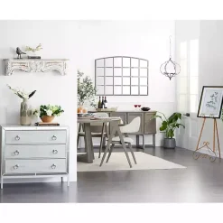 Kirklands Home White Distressed Carved Wood Acanthus Wall Shelf New