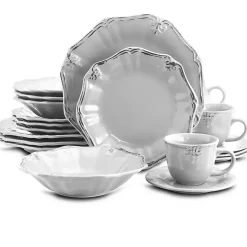 Kirklands Home White Distressed Floral 20-pc. Dinnerware Set New