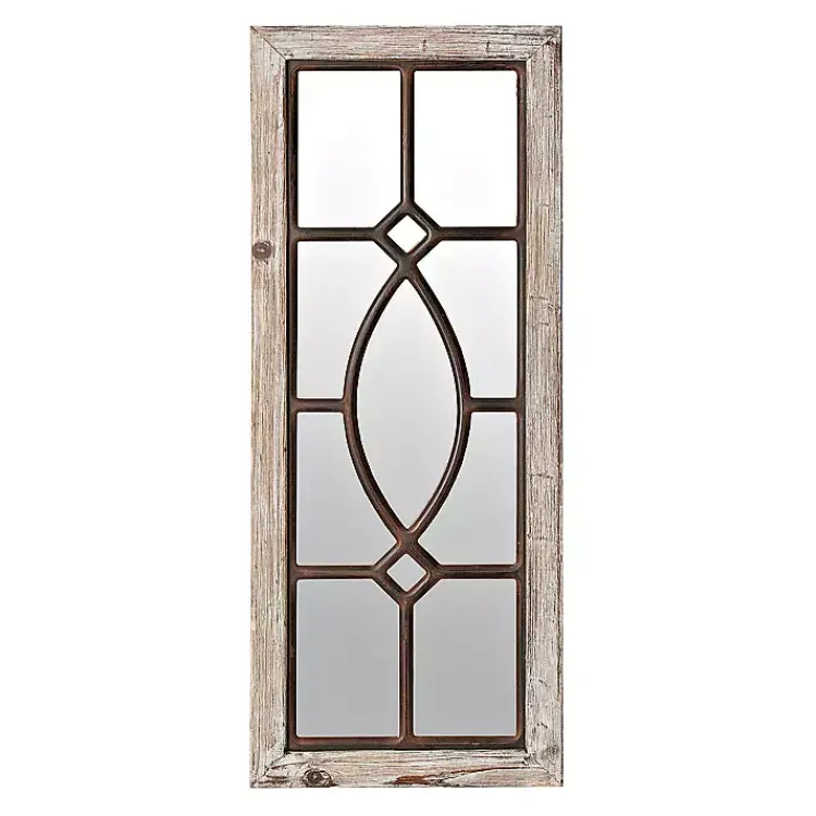Kirklands Home White Distressed Panel Wall Mirror Hot
