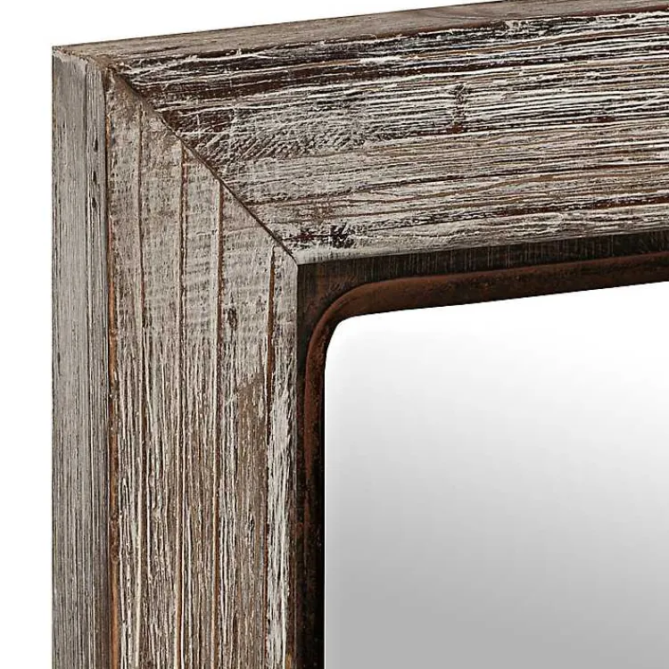 Kirklands Home White Distressed Panel Wall Mirror Hot
