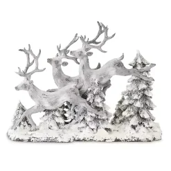 Christmas Decorations>Kirklands Home White Distressed Running Reindeer Figurine