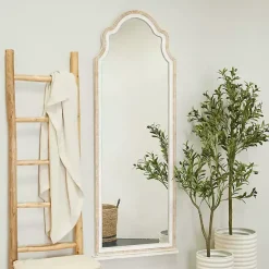 Kirklands Home White Distressed Wood Arched Wall Mirror Online