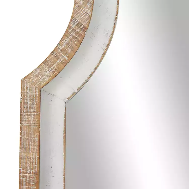 Kirklands Home White Distressed Wood Arched Wall Mirror Online