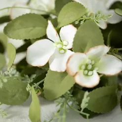 Wreaths>Kirklands Home White Dogwood and Greenery Wreath