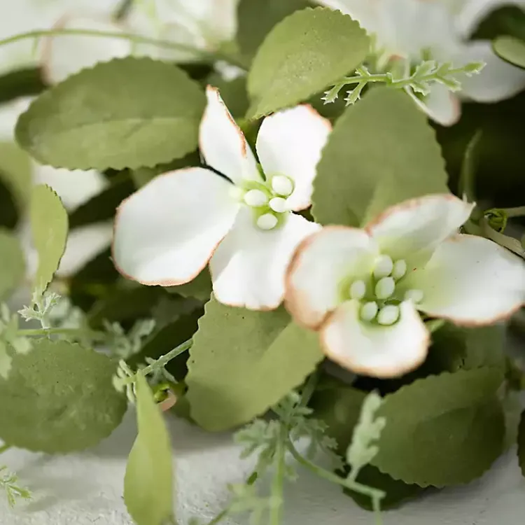 Wreaths>Kirklands Home White Dogwood and Greenery Wreath