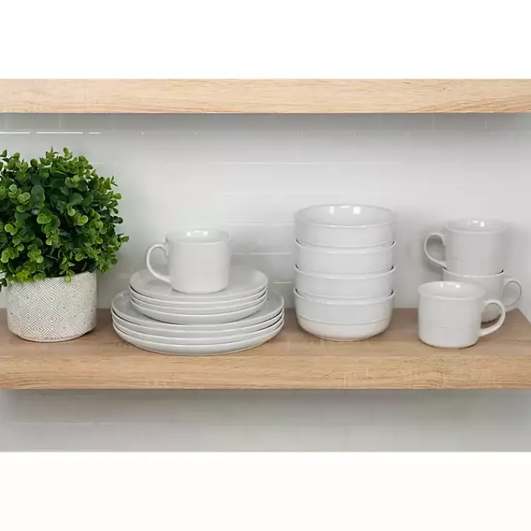 Kirklands Home Double Line 16-pc. Dinnerware Set White Sale