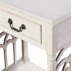 Kirklands Home 1-Drawer Cathedral Sides Accent Table White Hot