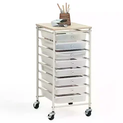 Kirklands Home 8-Drawer Rolling Storage Cart White Hot