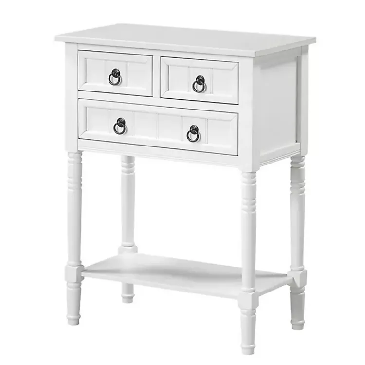 Kirklands Home 3-Drawer Turned Legs Accent Table White Best