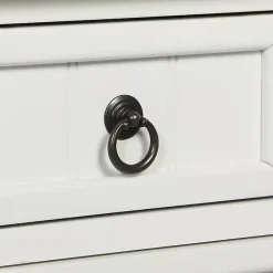 Kirklands Home 3-Drawer Turned Legs Accent Table White Best