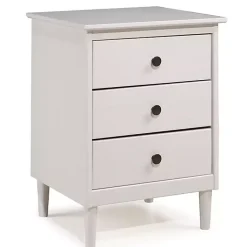 Kirklands Home 3-Drawer Wood Nightstand White Hot