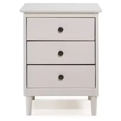 Kirklands Home 3-Drawer Wood Nightstand White Hot