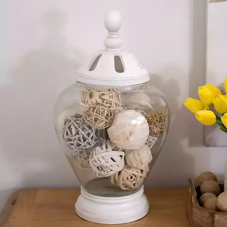 Bowl Filler>Kirklands Home White Dried Orb Bag