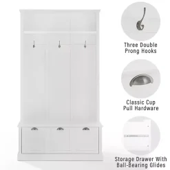 Kirklands Home White Ellison Hall Tree with Storage Bench Outlet