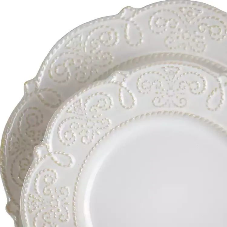 Kirklands Home Embossed Scalloped 16-pc. Dinnerware Set White Sale