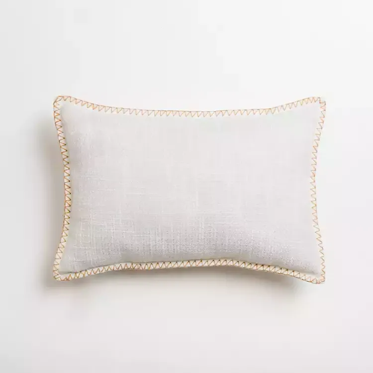 Christmas Pillows>Kirklands Home White Embroidered Joy Christmas Pillow